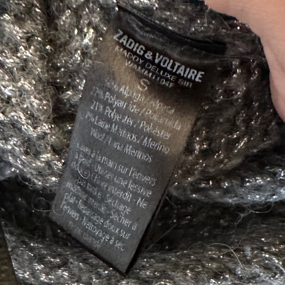 Zadig & Voltaire Deluxe 100% cashmere grey curved hem alpaca blend sweater - Picture 4 of 4